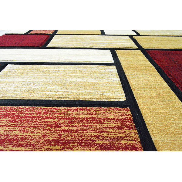 Ivy Bronx Mccampbell Performance Burgundy/Beige Rug & Reviews Wayfair